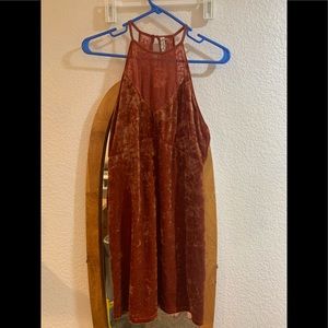 Free people coral velvet dress